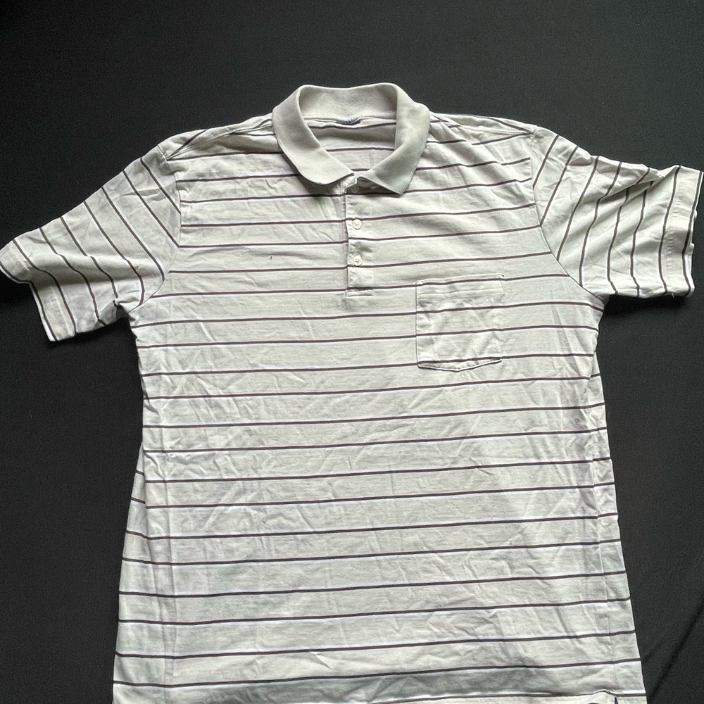 Striped White Polo Shirt